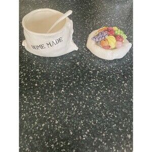 Fruit Jelly Jar With Spoon Sack Of Fruit Theme Vintage Mcm Kitchen